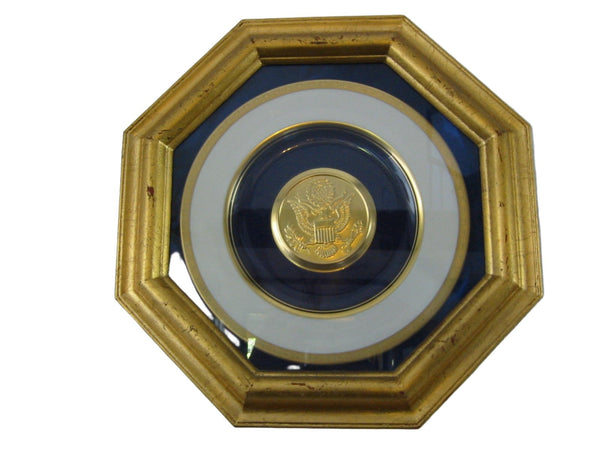 Commemorative Pickard China Gold Eagle Octagonal Gilt Frame