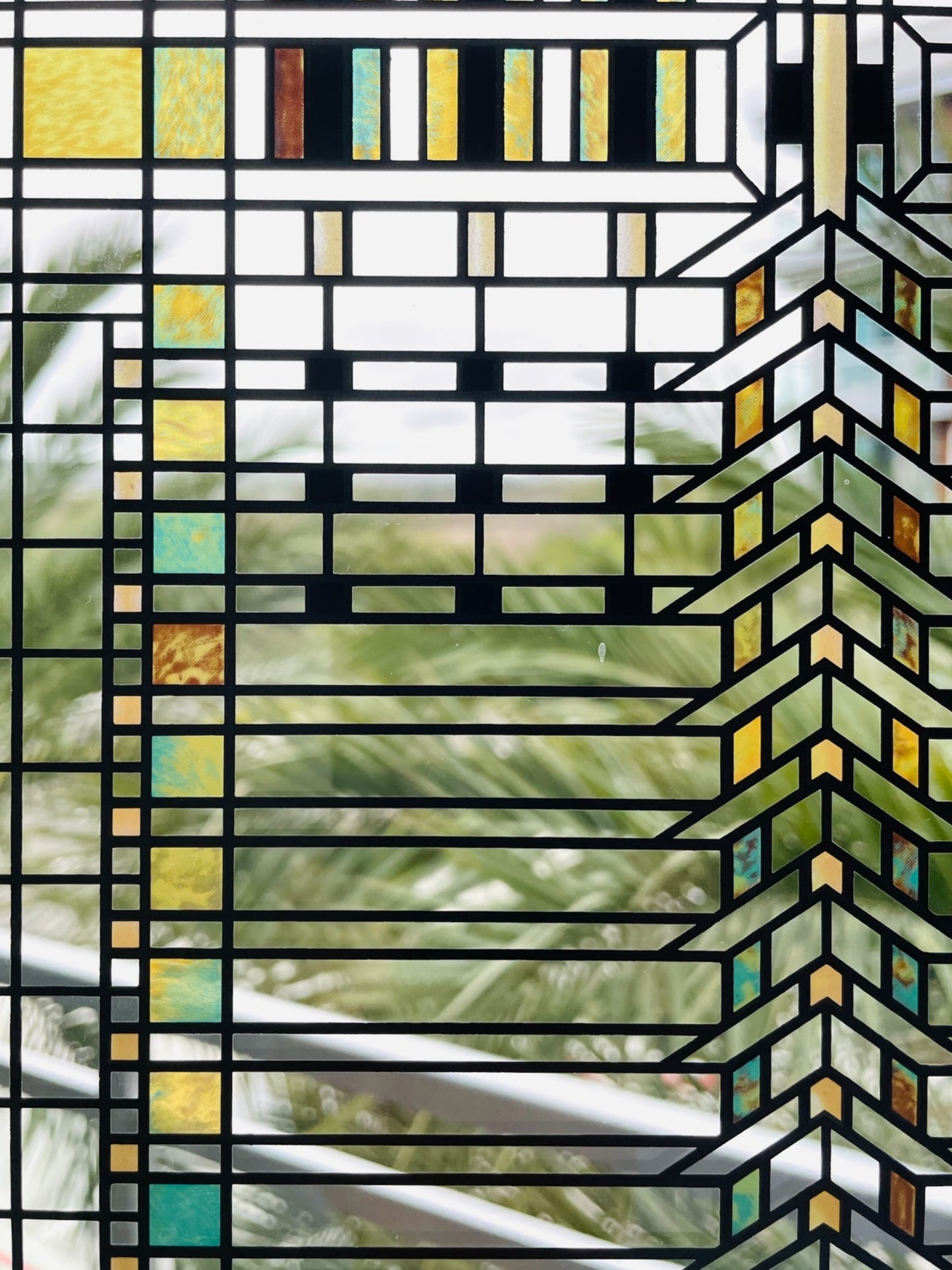 Adopted From A Design By Frank Lloyd Wright Stained Glass Panel