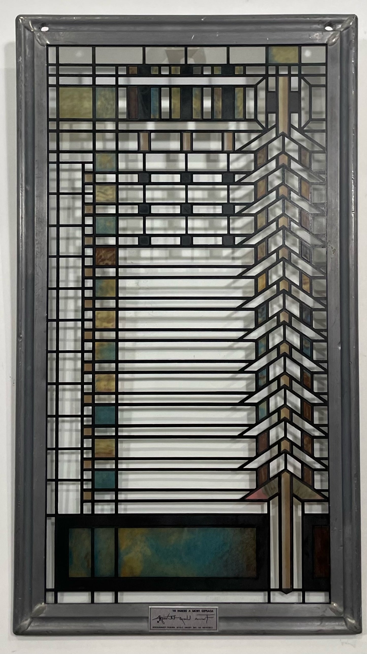 Adopted From A Design By Frank Lloyd Wright Stained Glass Panel