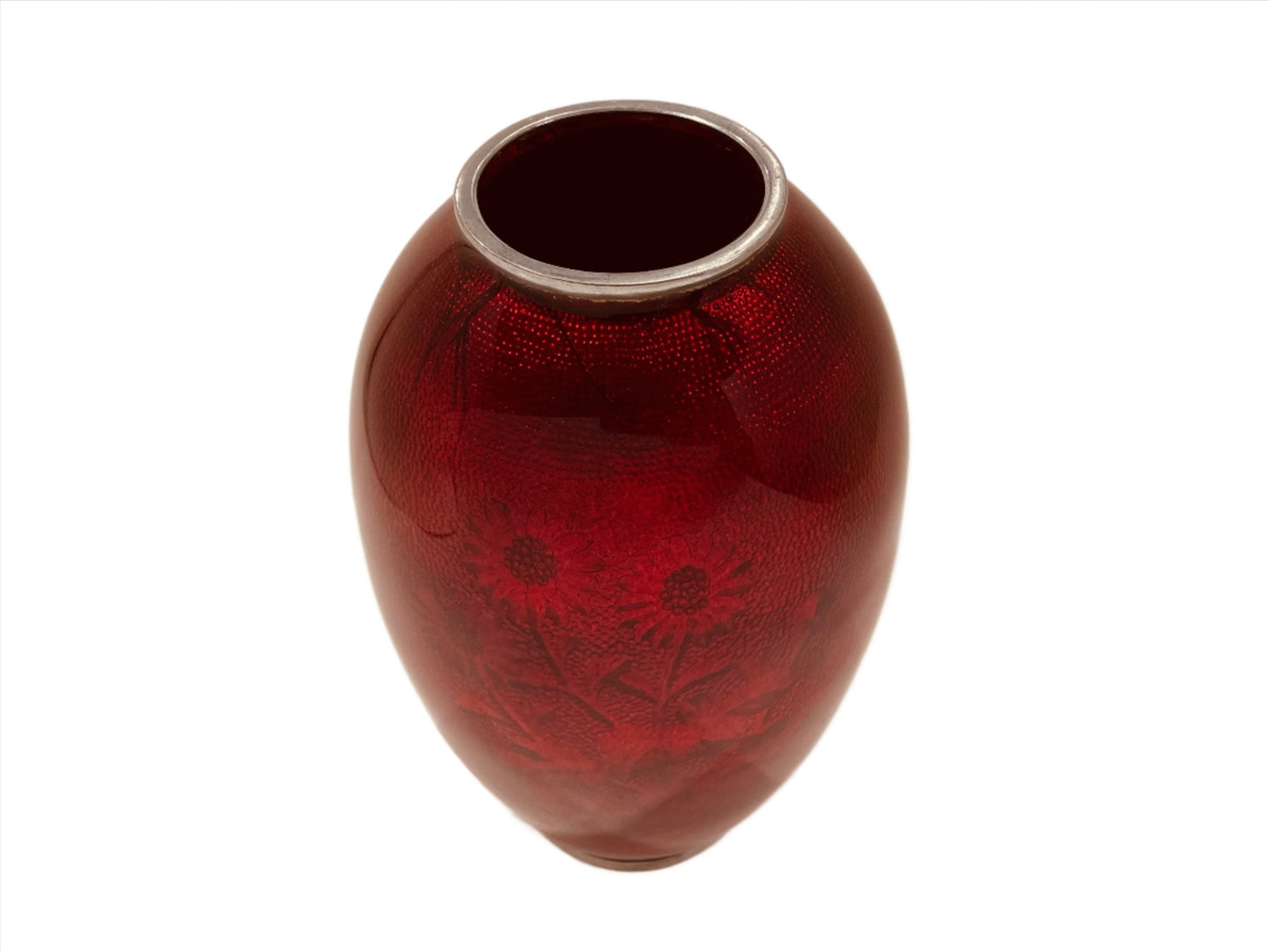 A Pigeon Blood Ginabari Akasuke Style Vase Made In Japan 