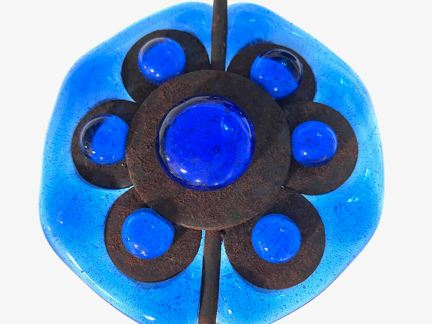 Felipe Derflingher Mid Century Modern Cobalt Art Glass Sun Catcher