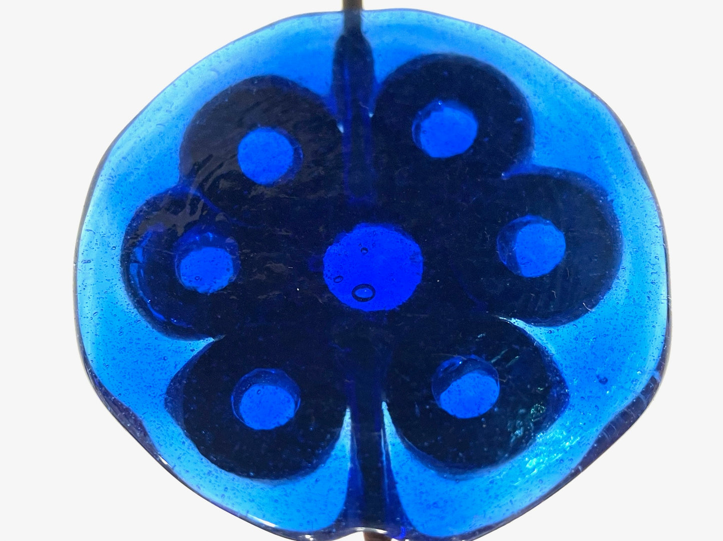 Felipe Derflingher Mid Century Modern Cobalt Art Glass Sun Catcher