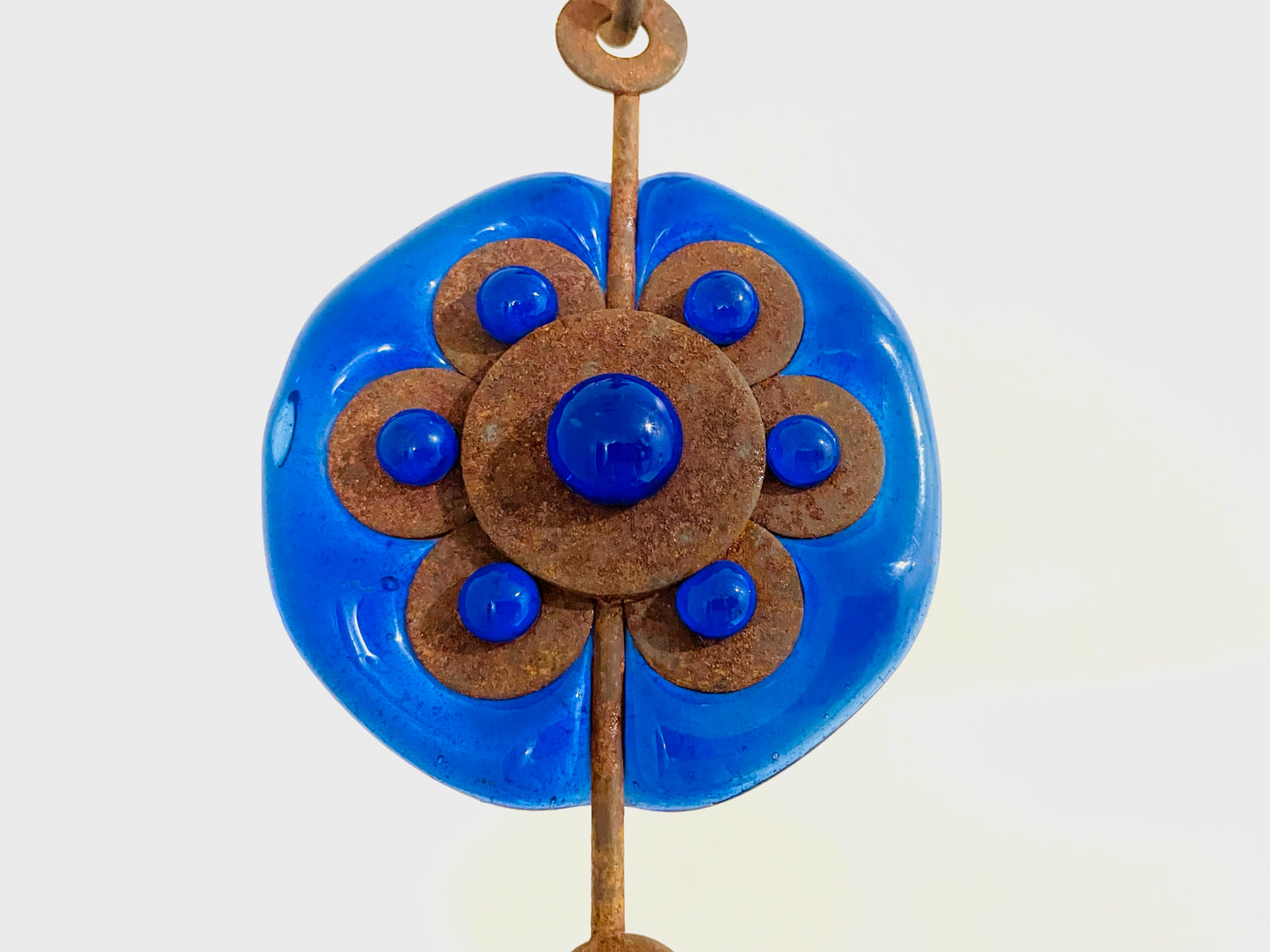 Felipe Derflingher Mid Century Modern Cobalt Art Glass Sun Catcher