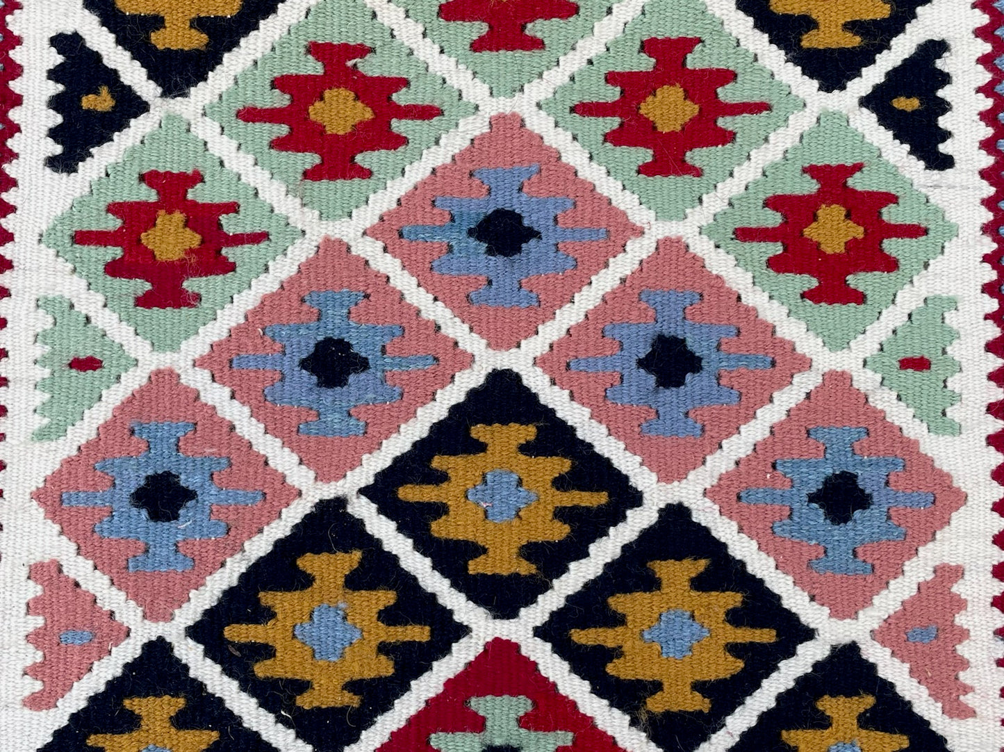 Shiraz Kilim Geometric Tribal Texture Art Rug