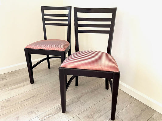 Mid Century Modern Ladder Back Upholstered Accent Chairs