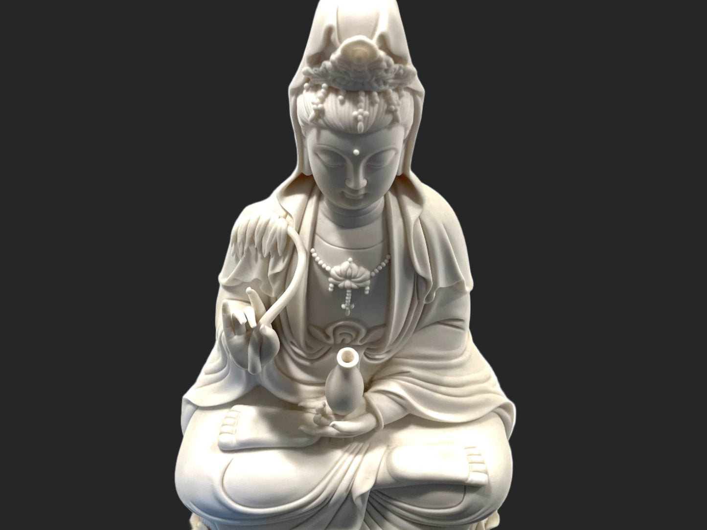 White Porcelain Seated Buddha Sculpture Hallmarked