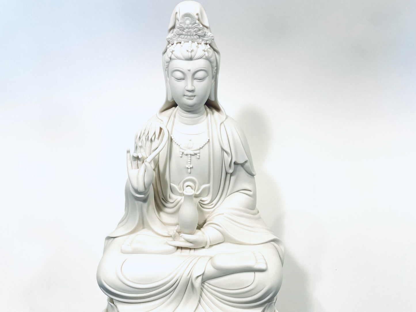 White Porcelain Seated Buddha Sculpture Hallmarked