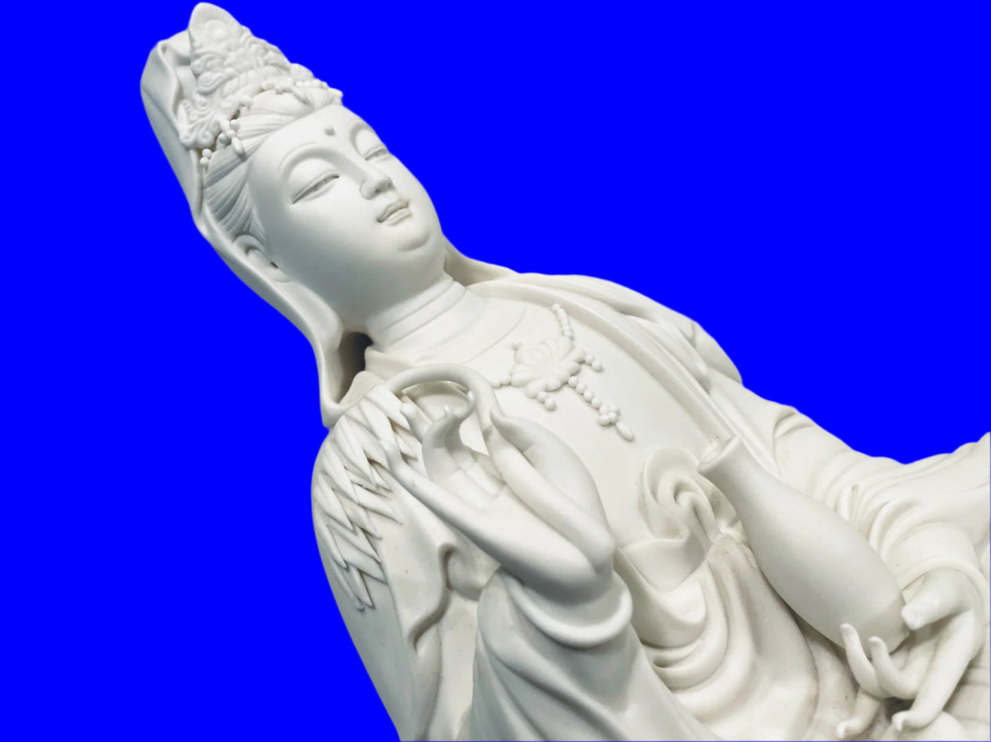 White Porcelain Seated Buddha Sculpture Hallmarked