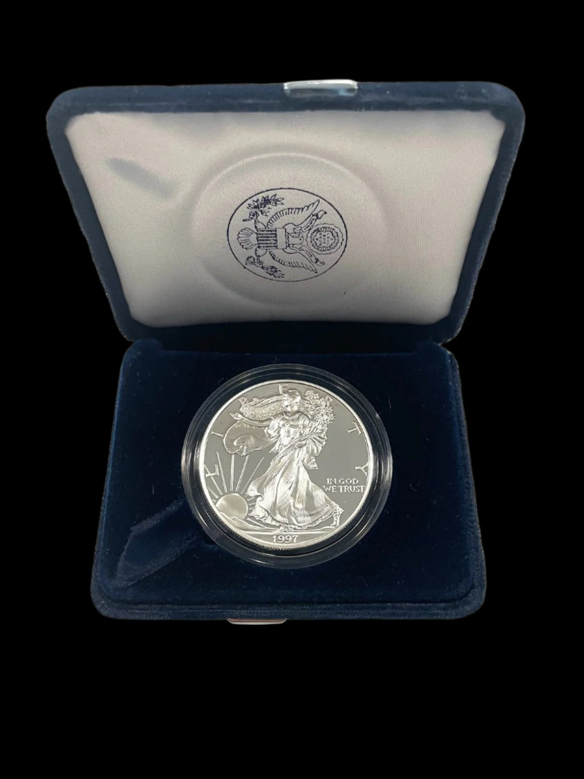 United States Of America Fine Silver Collectible Dollar In Velvet Case