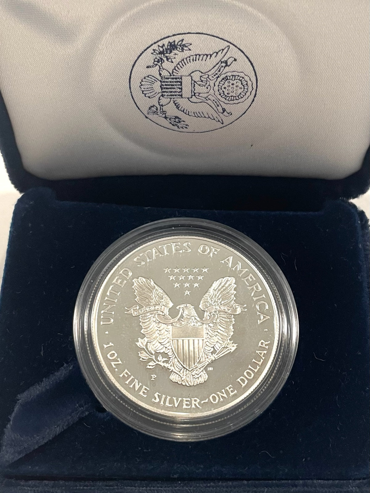 United States Of America Fine Silver Collectible Dollar In Velvet Case