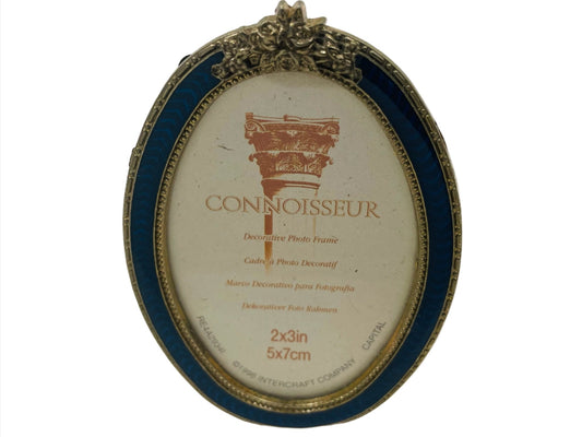 Connoisseur Decorative Guilloche Bronze Oval Photo Frame