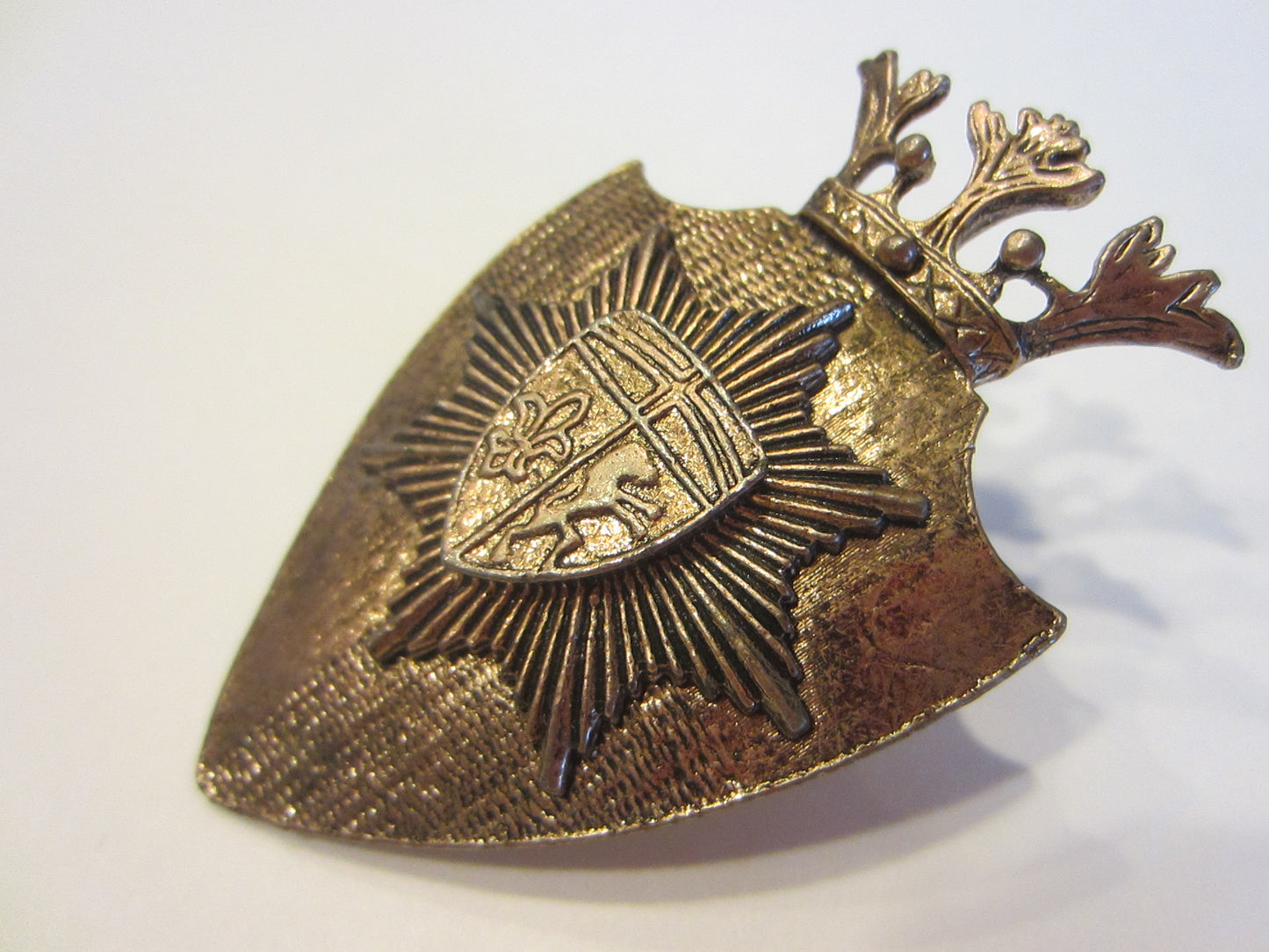 English Style Lion Crest Brooch