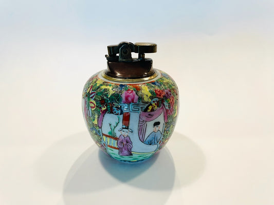 Hh Hand Painted Hong Kong Famille Rose Japan Table Lighter