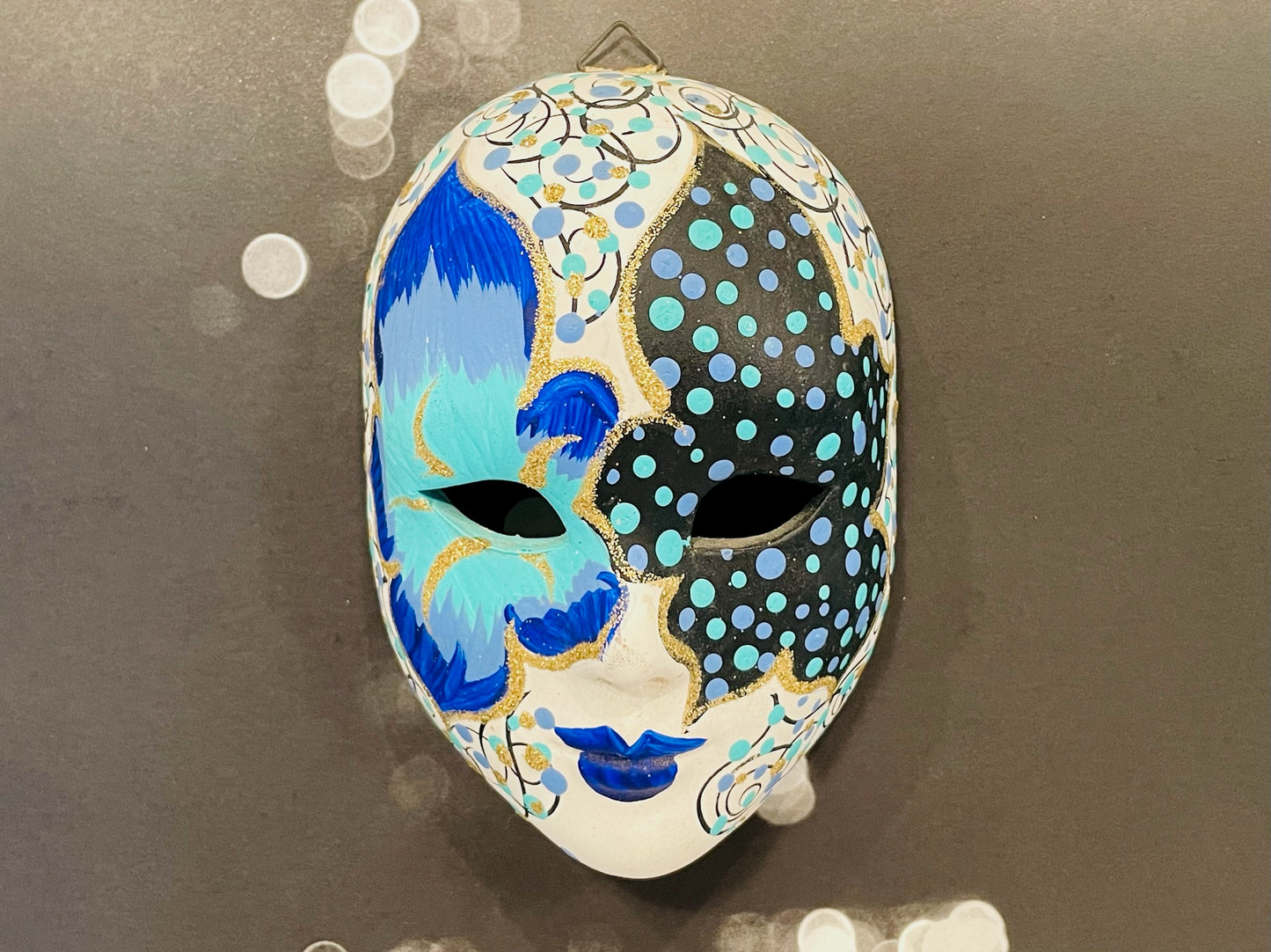 Venetian Hand Painted Abstract Modern Mask