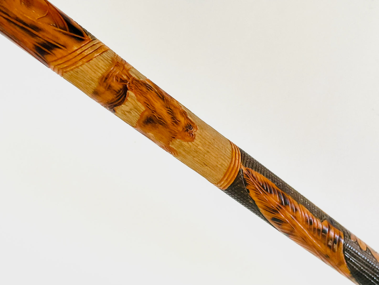 A Folk Art Hand Carved Figurative Cane Walking Stick