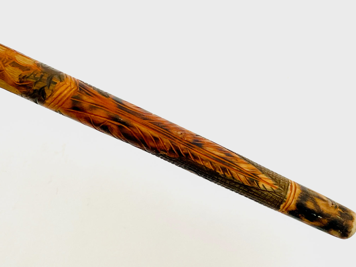 A Folk Art Hand Carved Figurative Cane Walking Stick