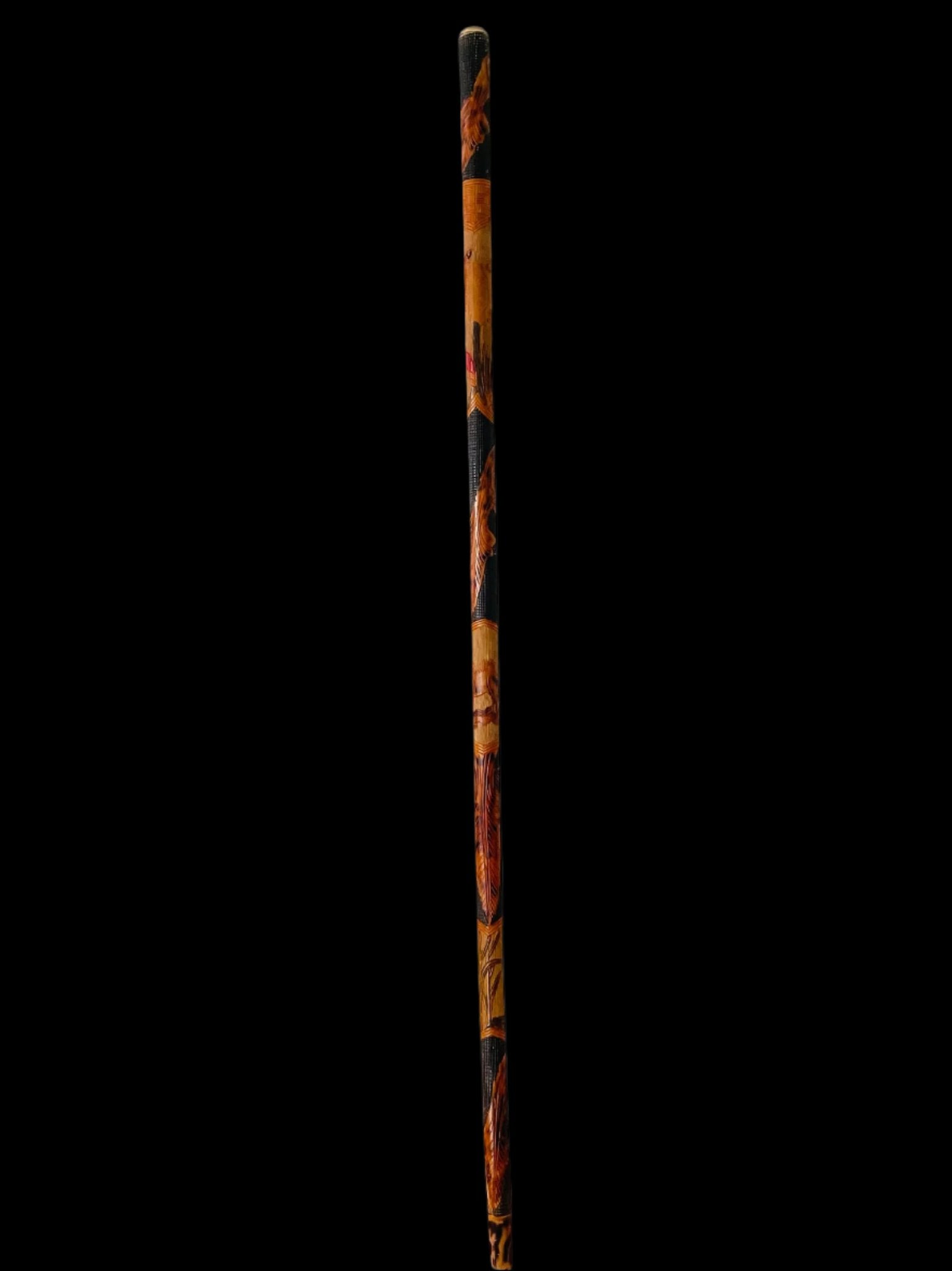 Folk Art Carved Figurative Cane Walking Stick 