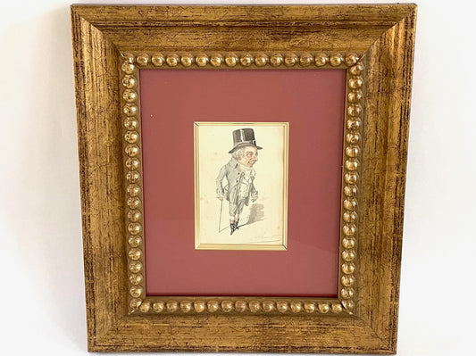 Political Satire French Caricature Signed Portrait