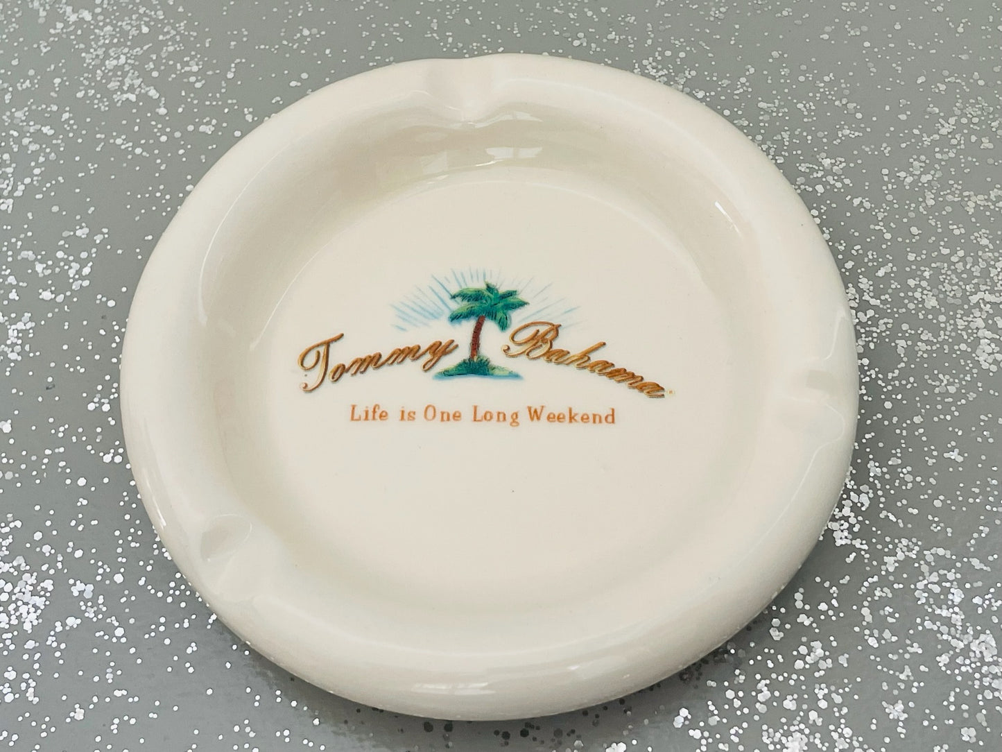 Tommy Bahama Ceramic Ashtray Palm Tree Made in Italy