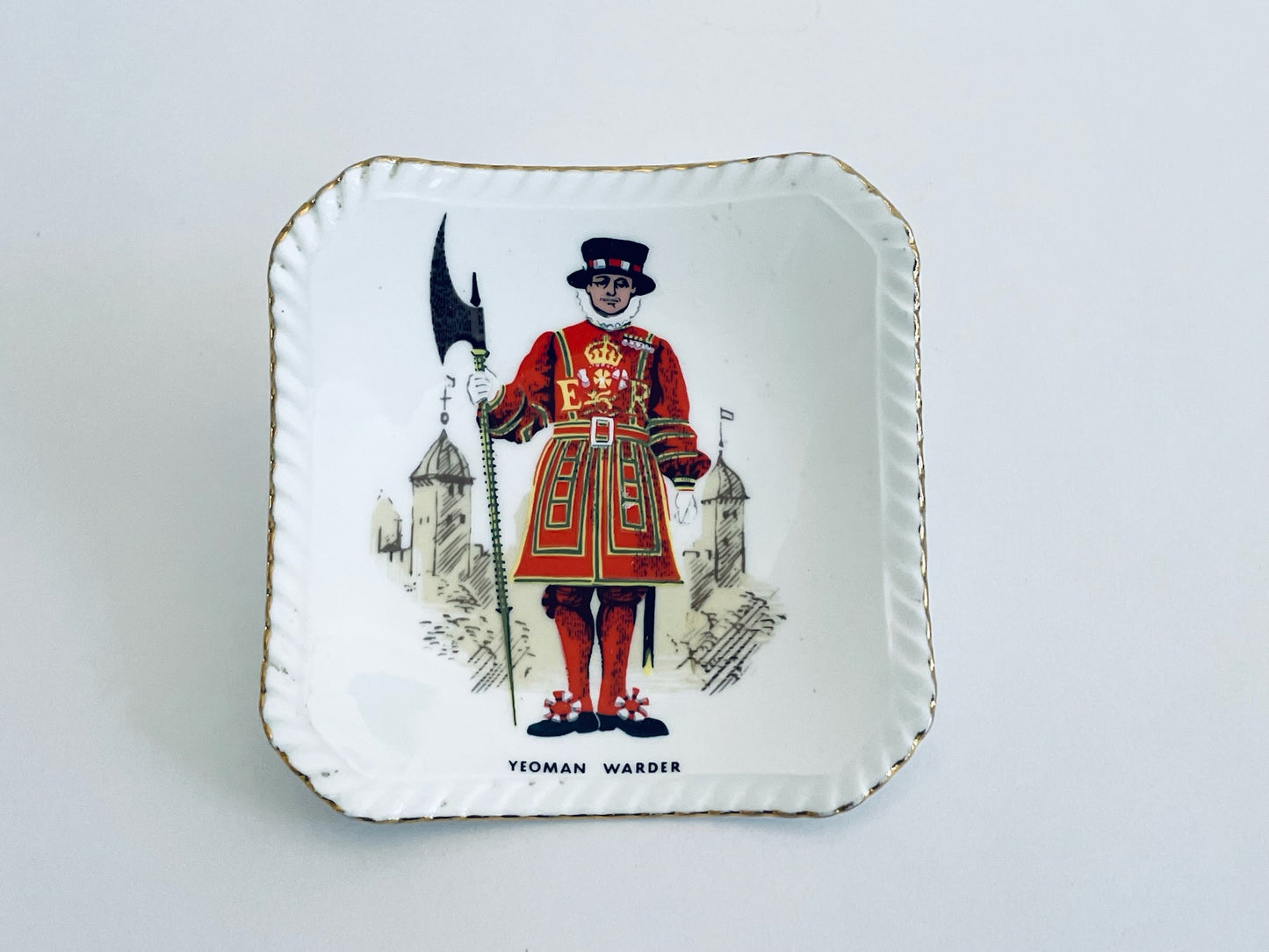 Royal Adderley Floral Bone China Square ER Soldier Tray Made In England