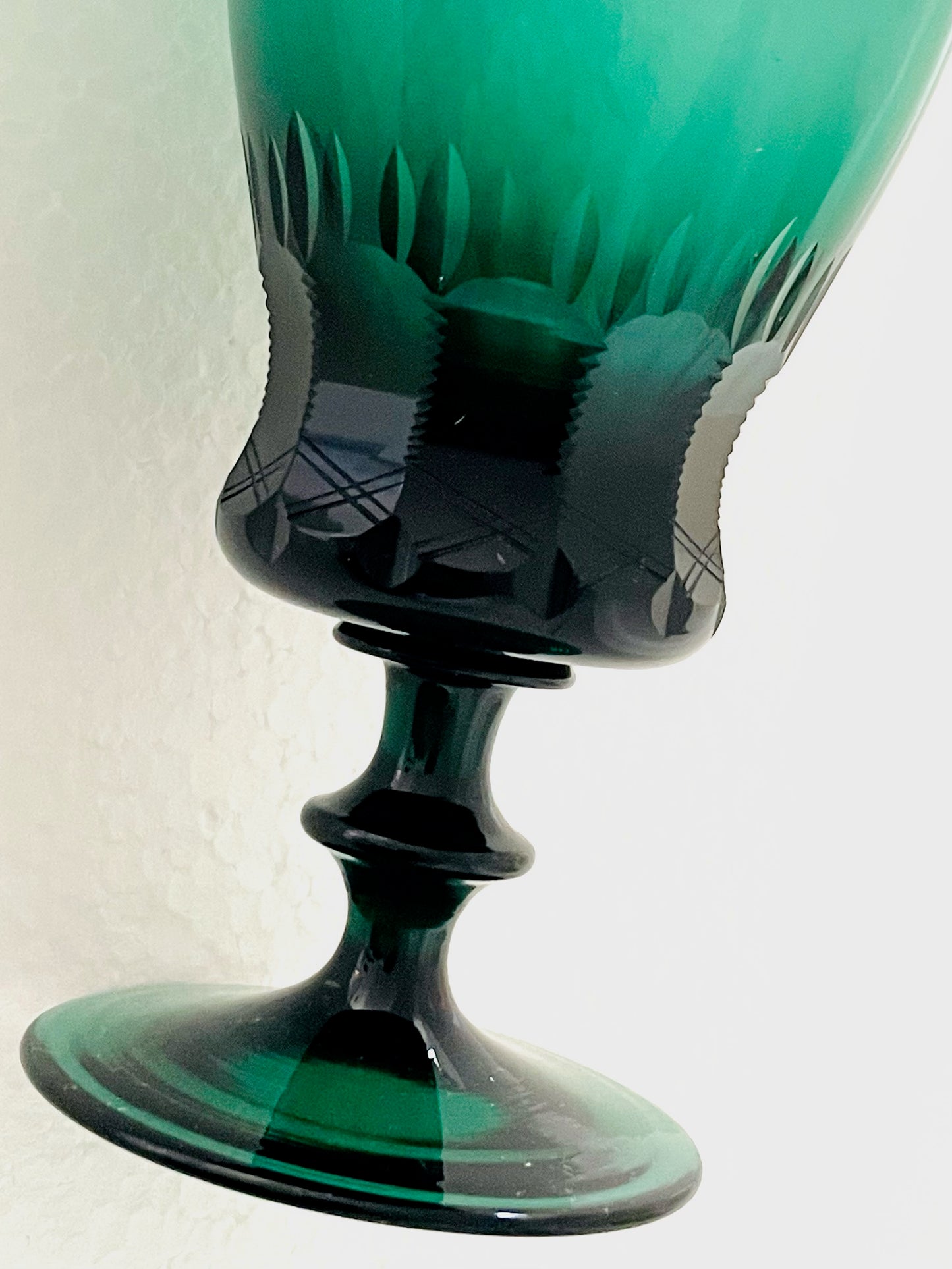 Antique Emerald Stem Wine Glass