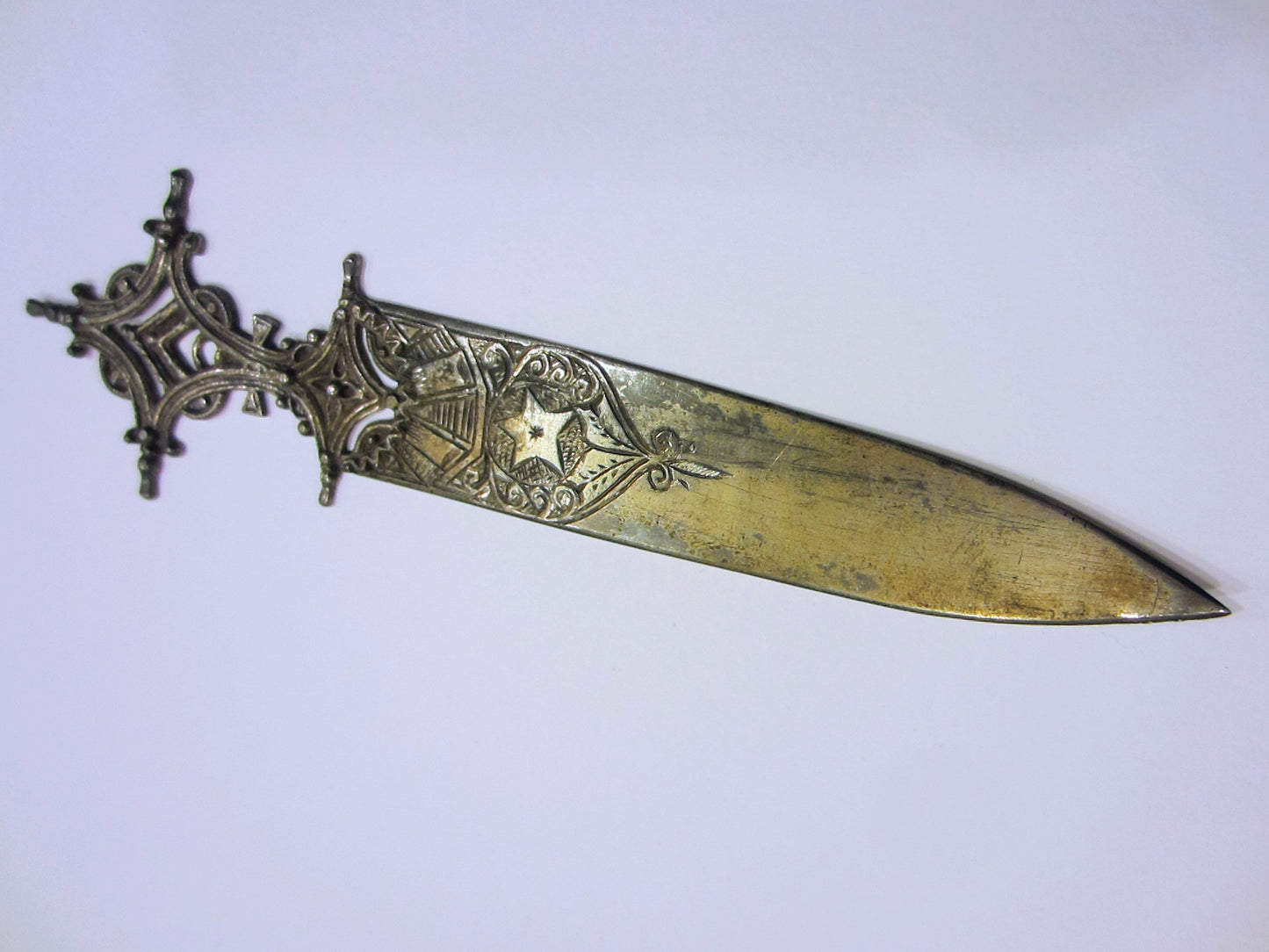 Rococo Style Bookmark Filigree Letter Opener Engraving Star