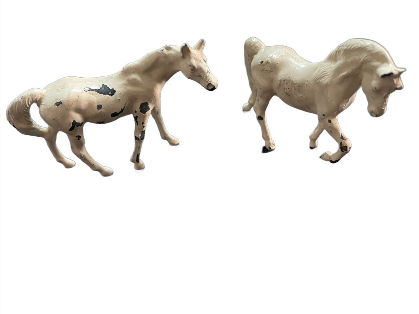 White Metal Mini Horses 