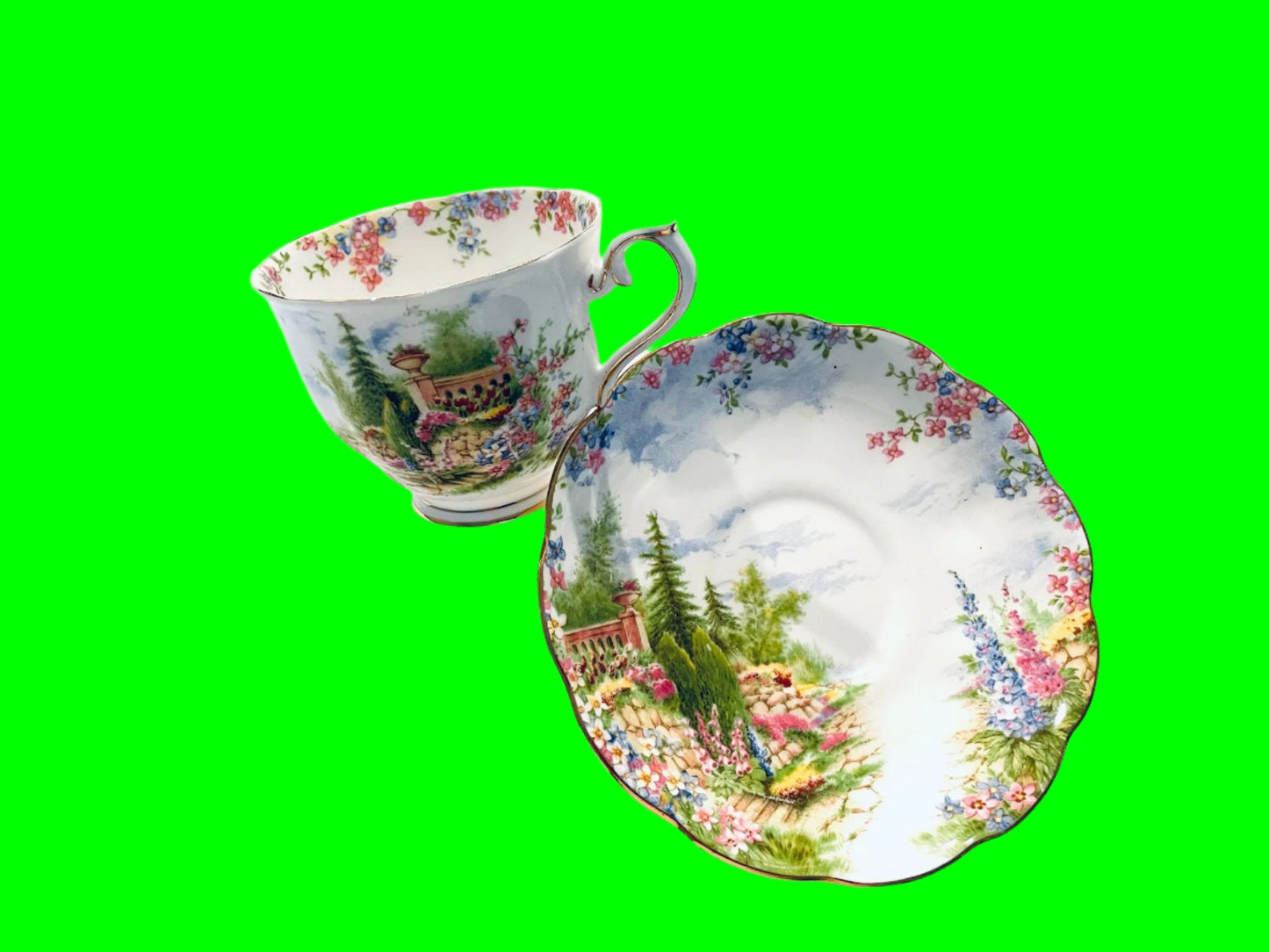 Royal Albert Bone China English Teacup Saucer Kentish Rockery