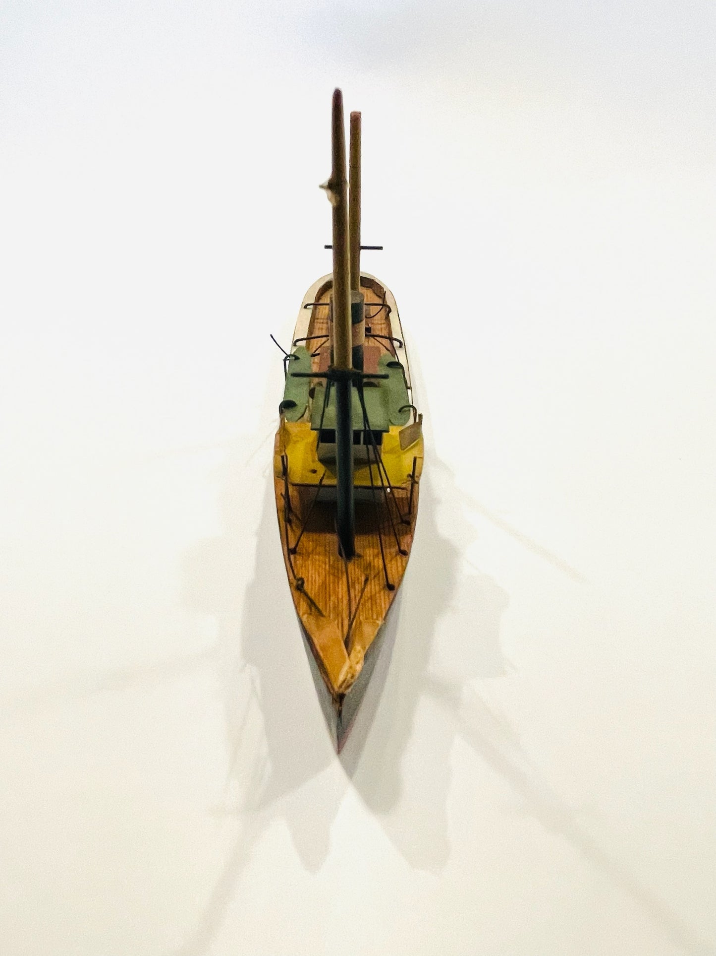 GARM Danish Steam Model Boat Hand Carved Painted Titled Made In Denmark