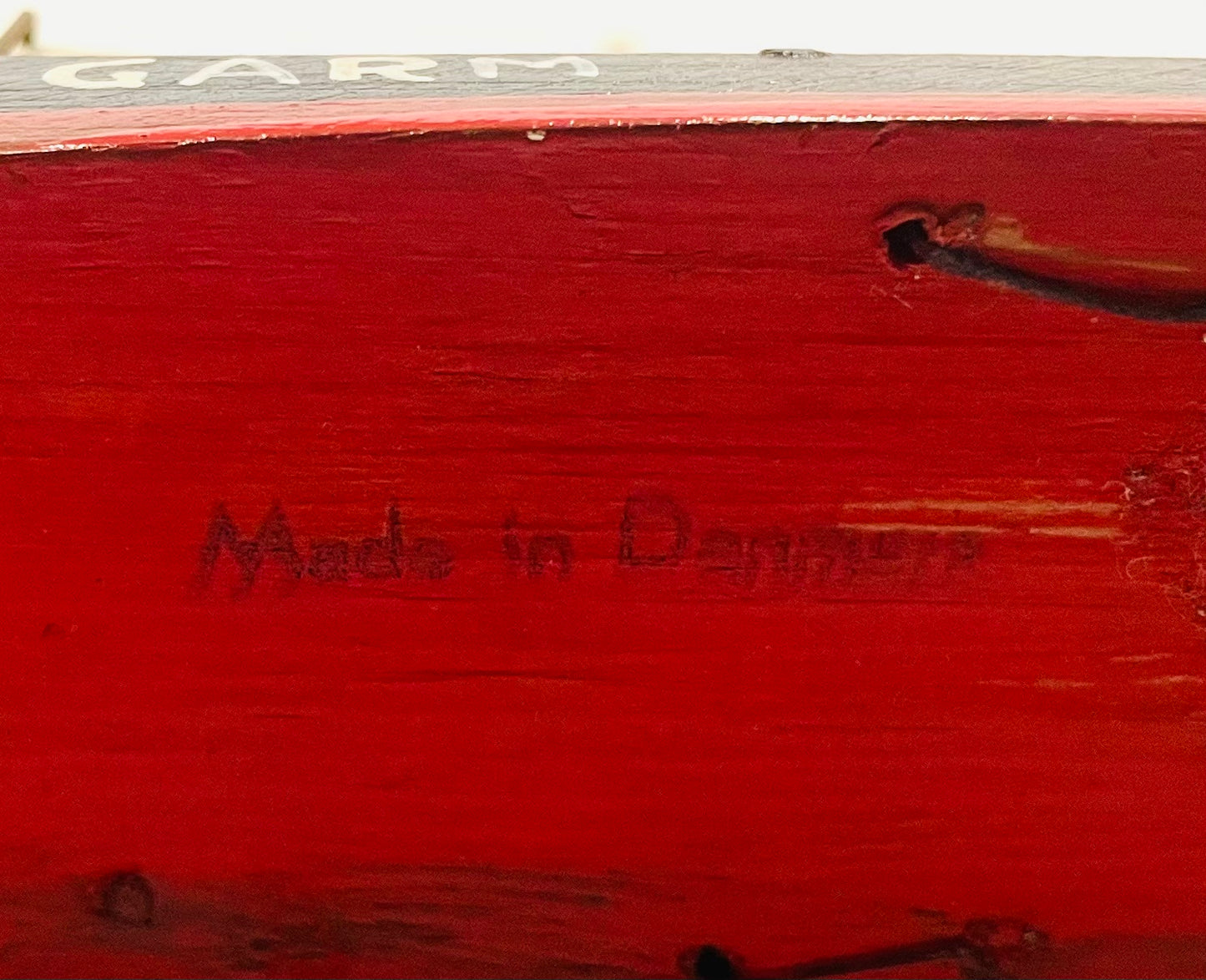 GARM Danish Steam Model Boat Hand Carved Painted Titled Made In Denmark