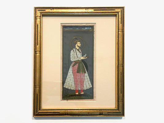 Persian Miniature Hand Painted Framed Portrait Manuscript Art