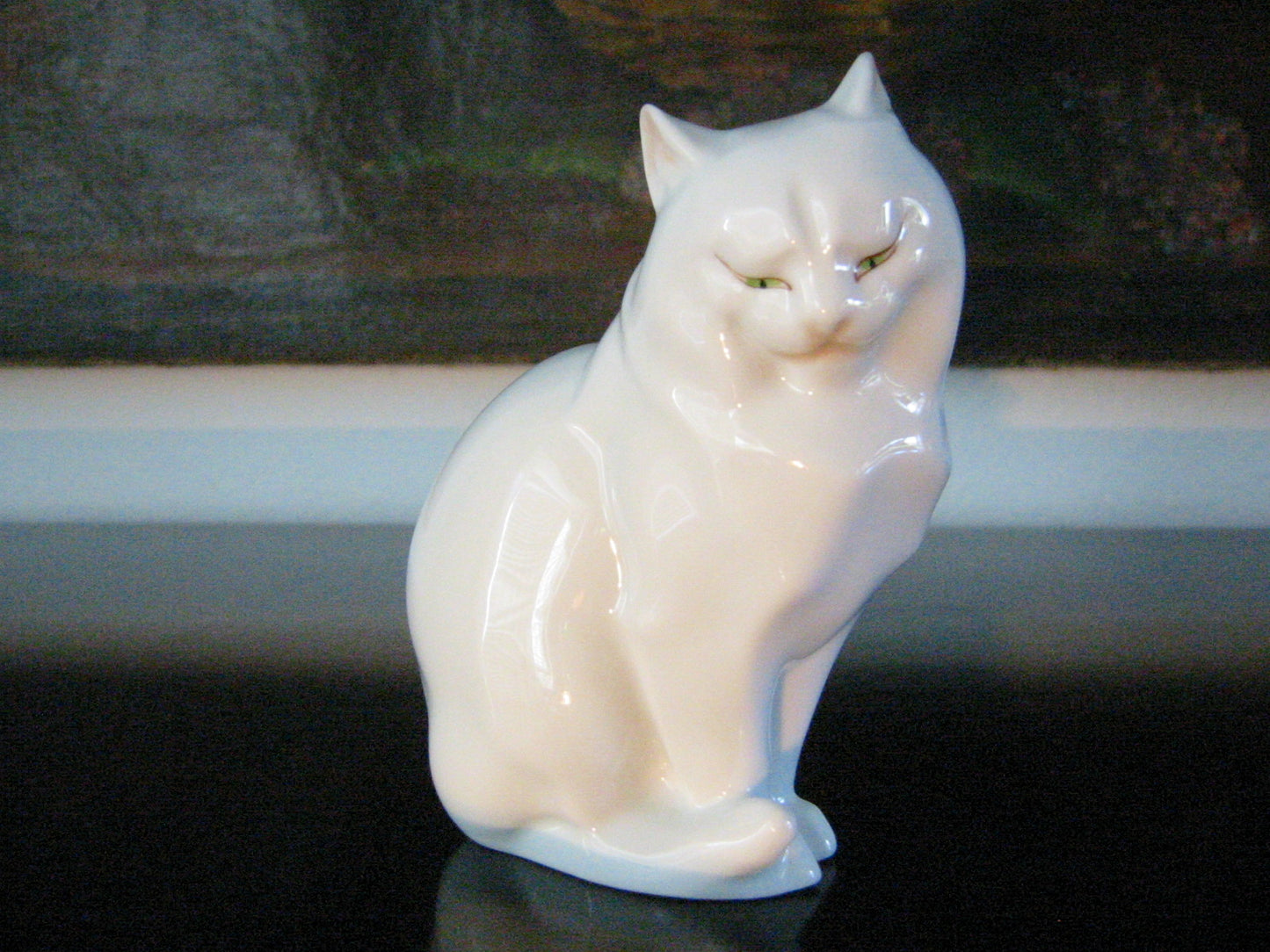 Herend Porcelain Cat Hand Painted Made In Hungry Marked