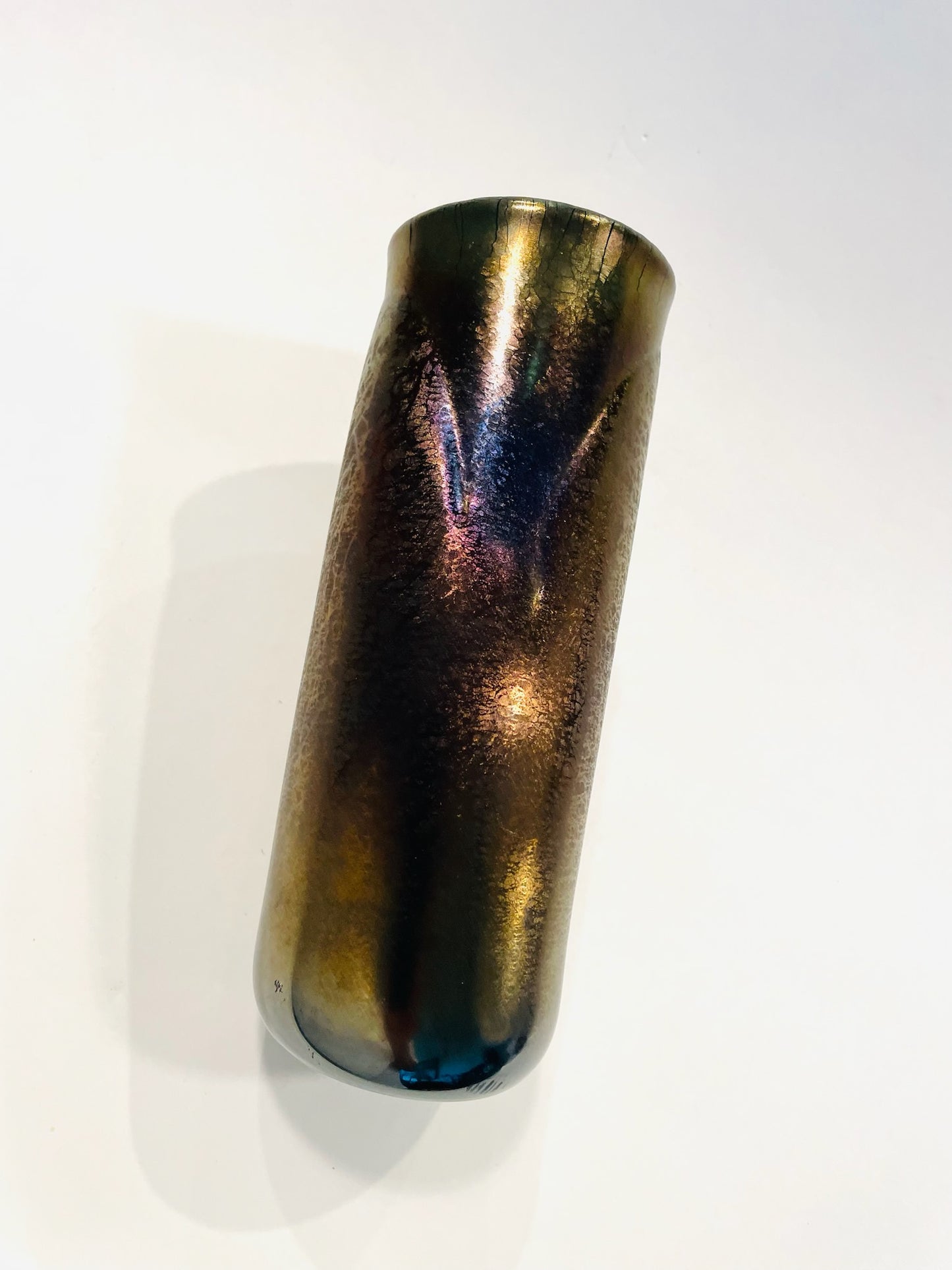 Steven Zachofsky Mid Century Iridescent Rainbow Glass Vase