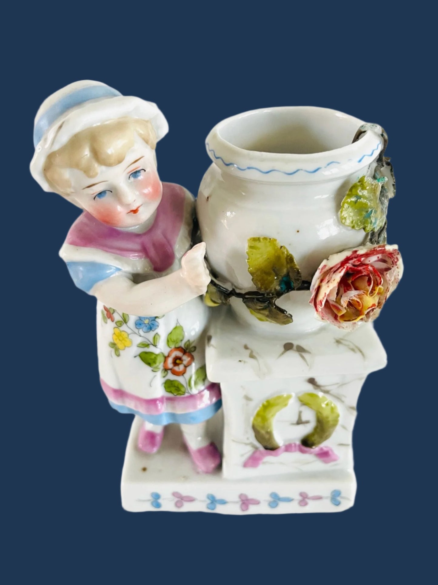 Germany Figurative Floral Majolic Porcelain Loose Match Striker