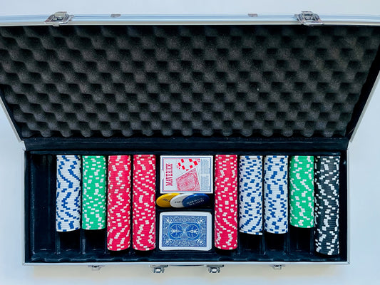 Poker Set In Aluminum Case With Handle New Deck of Cards