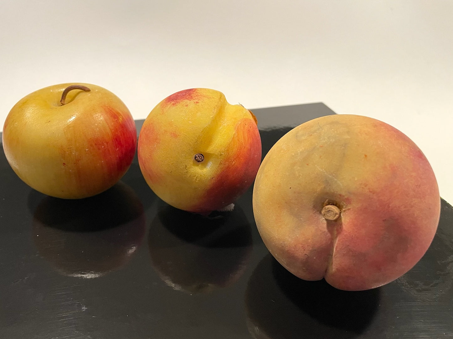 Life Size Stone Apple Peach Nectarine Apricot Stem Fruits