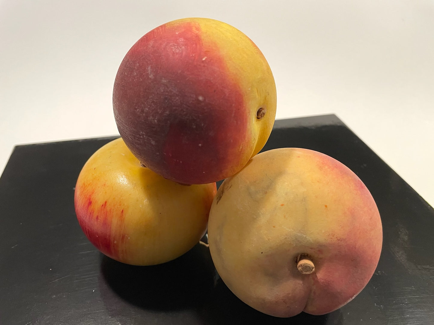 Life Size Stone Apple Peach Nectarine Apricot Stem Fruits