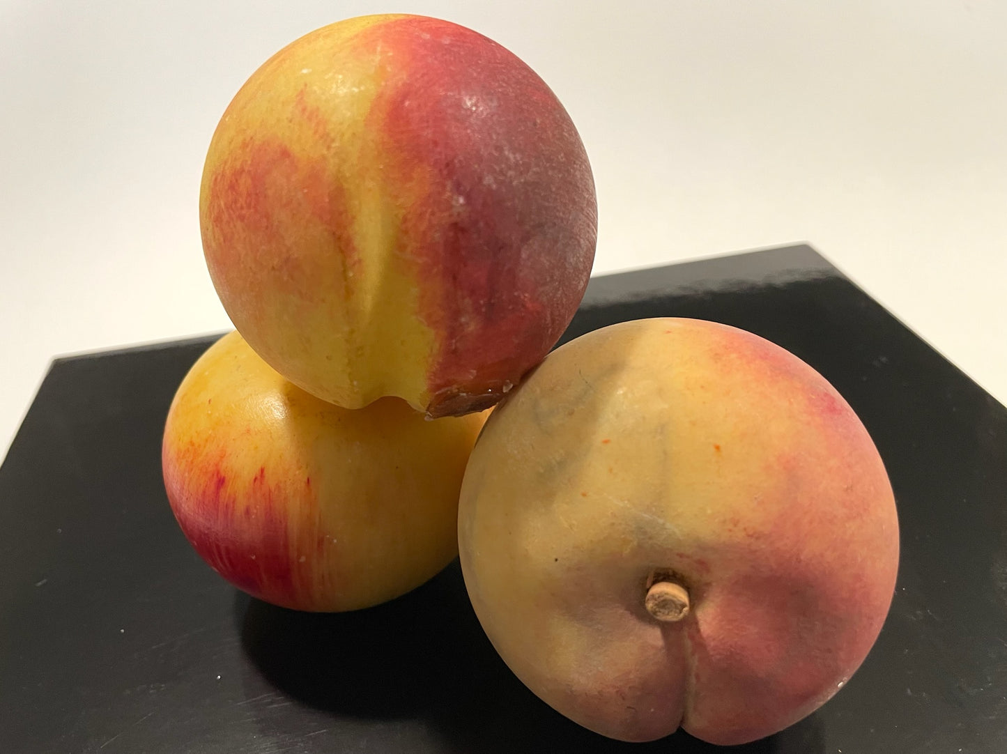 Life Size Stone Apple Peach Nectarine Apricot Stem Fruits