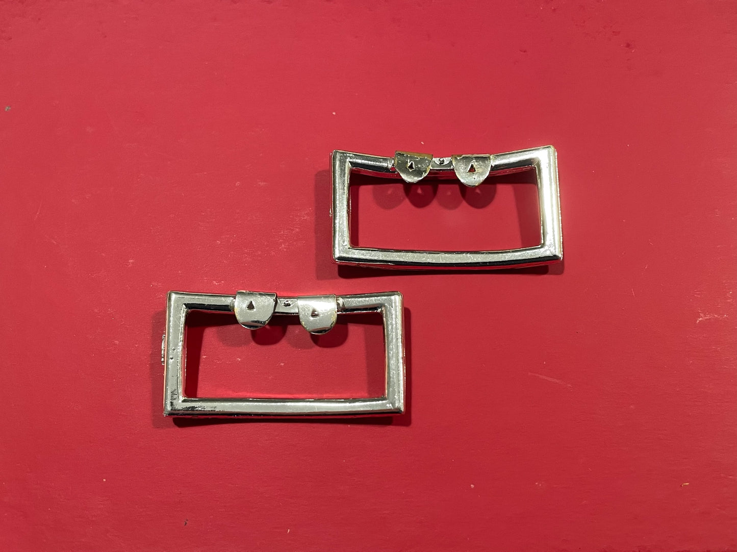 Pair of Vintage Silver Rhinestones Shoe Clips