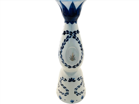 Blue On White Tequila Clase Porcelain Bottle Empty Decanter