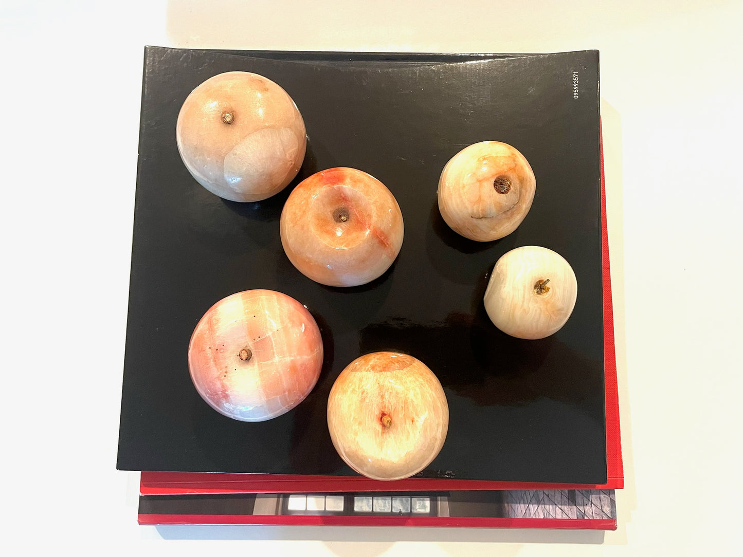 Six Decorative Stone Marble Various Fruits