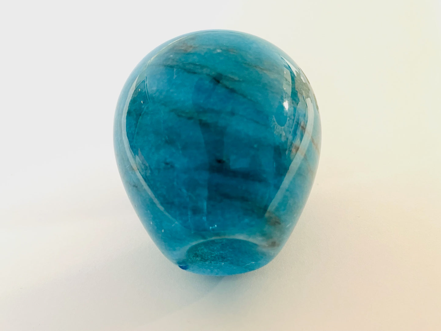 A Blue Marble Apple With Stem