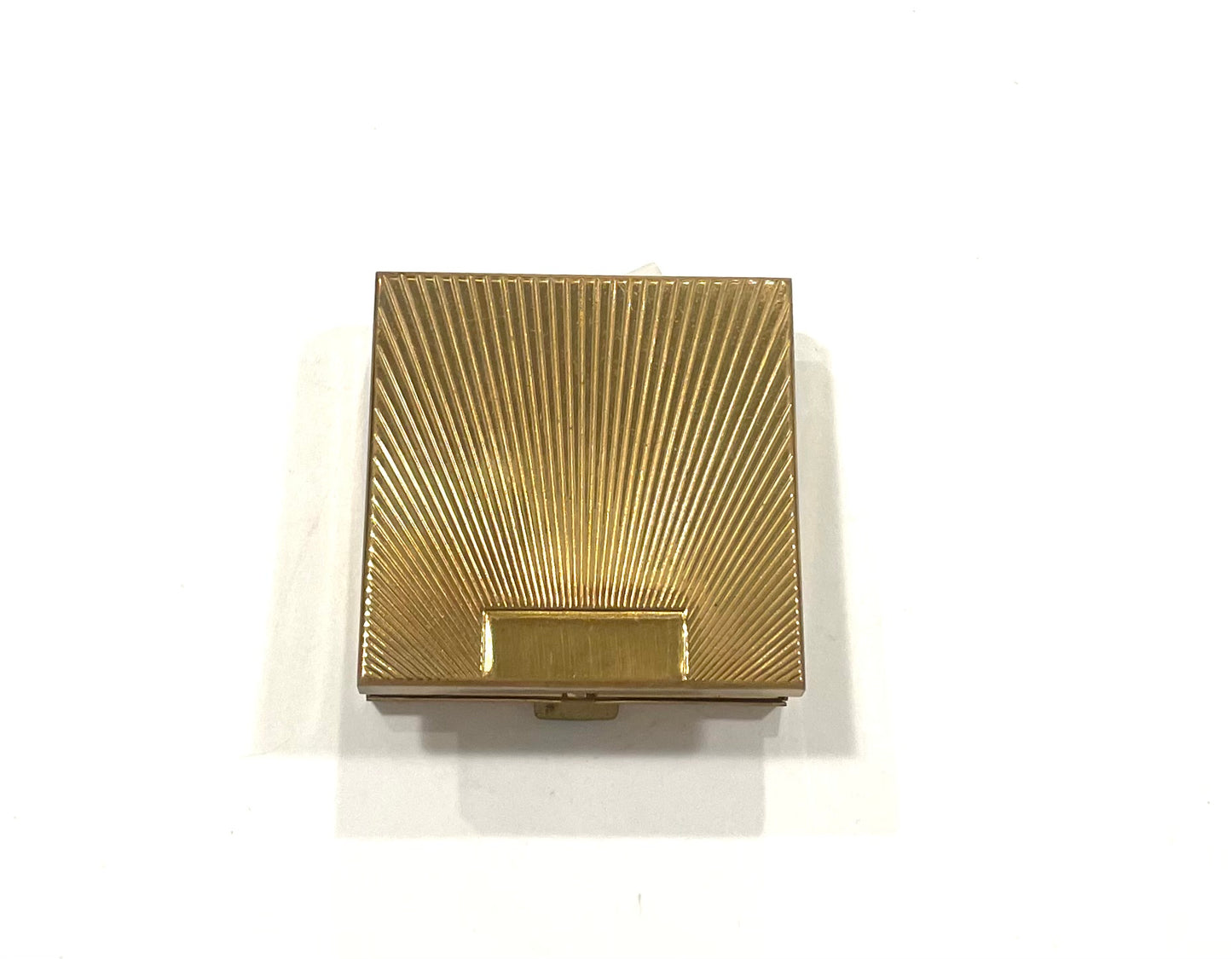 Volupte USA Mid Century Modern Brass Mirrored Miniature Powder Compact