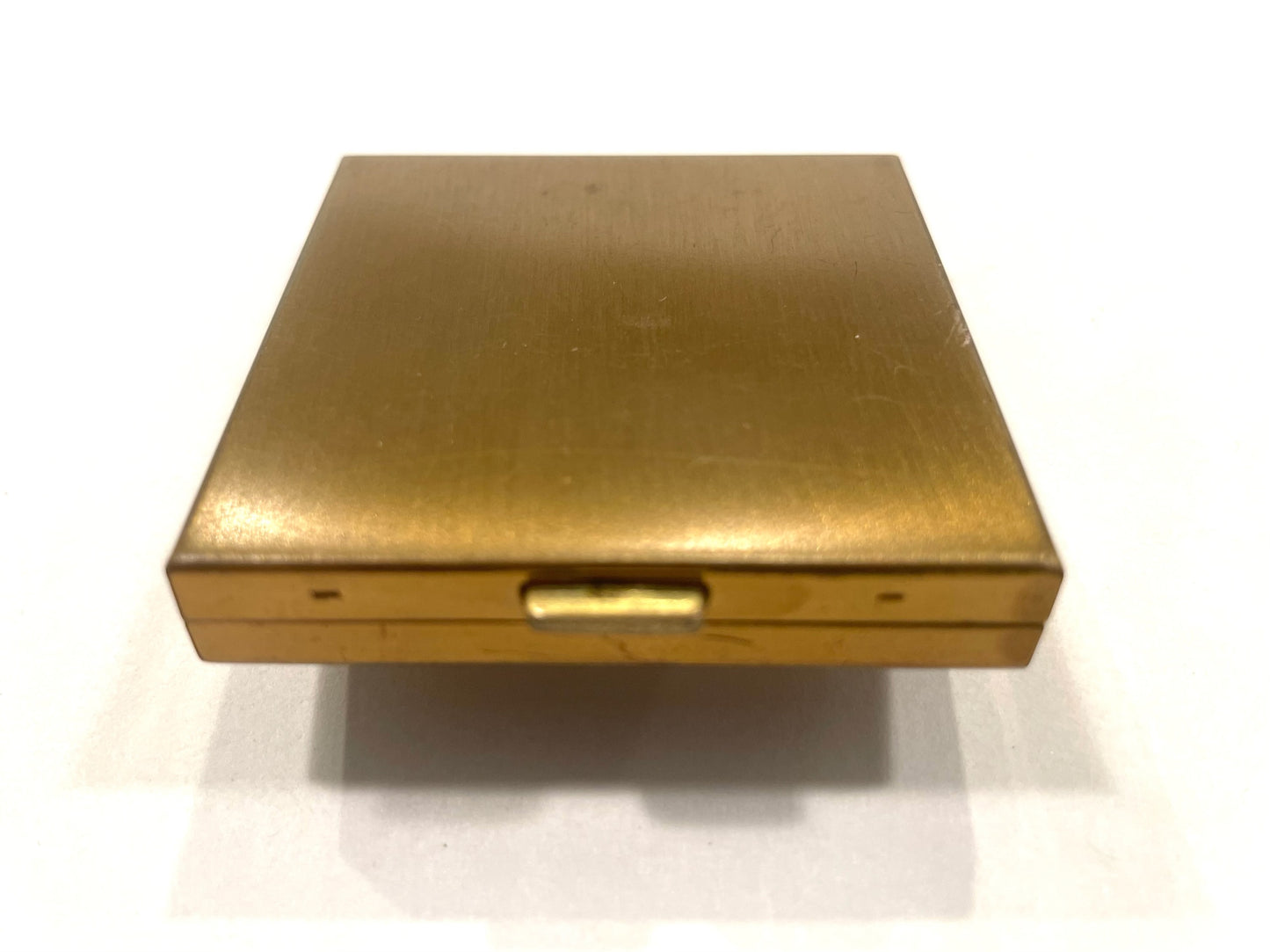 Volupte USA Mid Century Modern Brass Mirrored Miniature Powder Compact