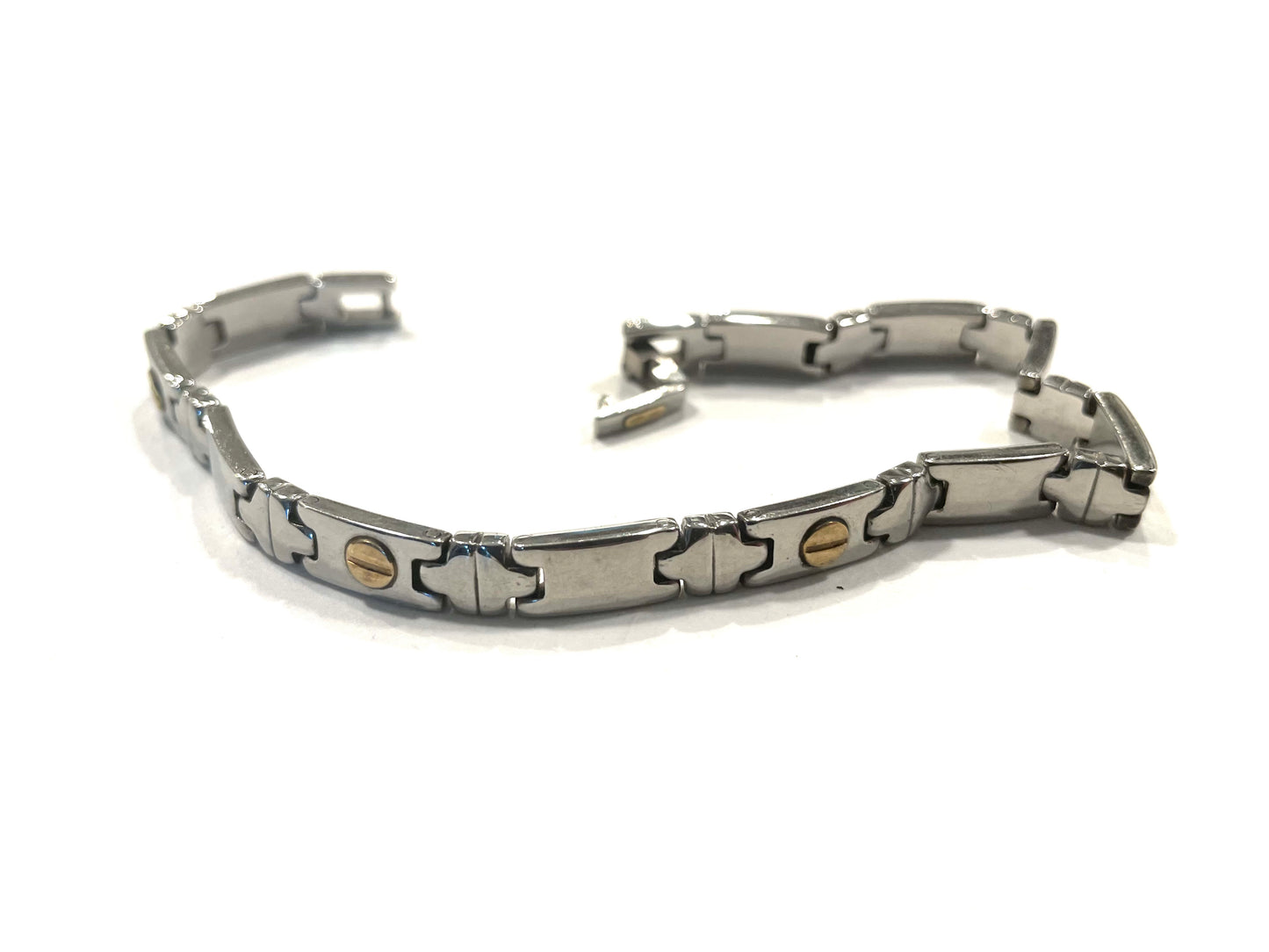 Stainless Steel Gold Nail Head Bar Bracelet