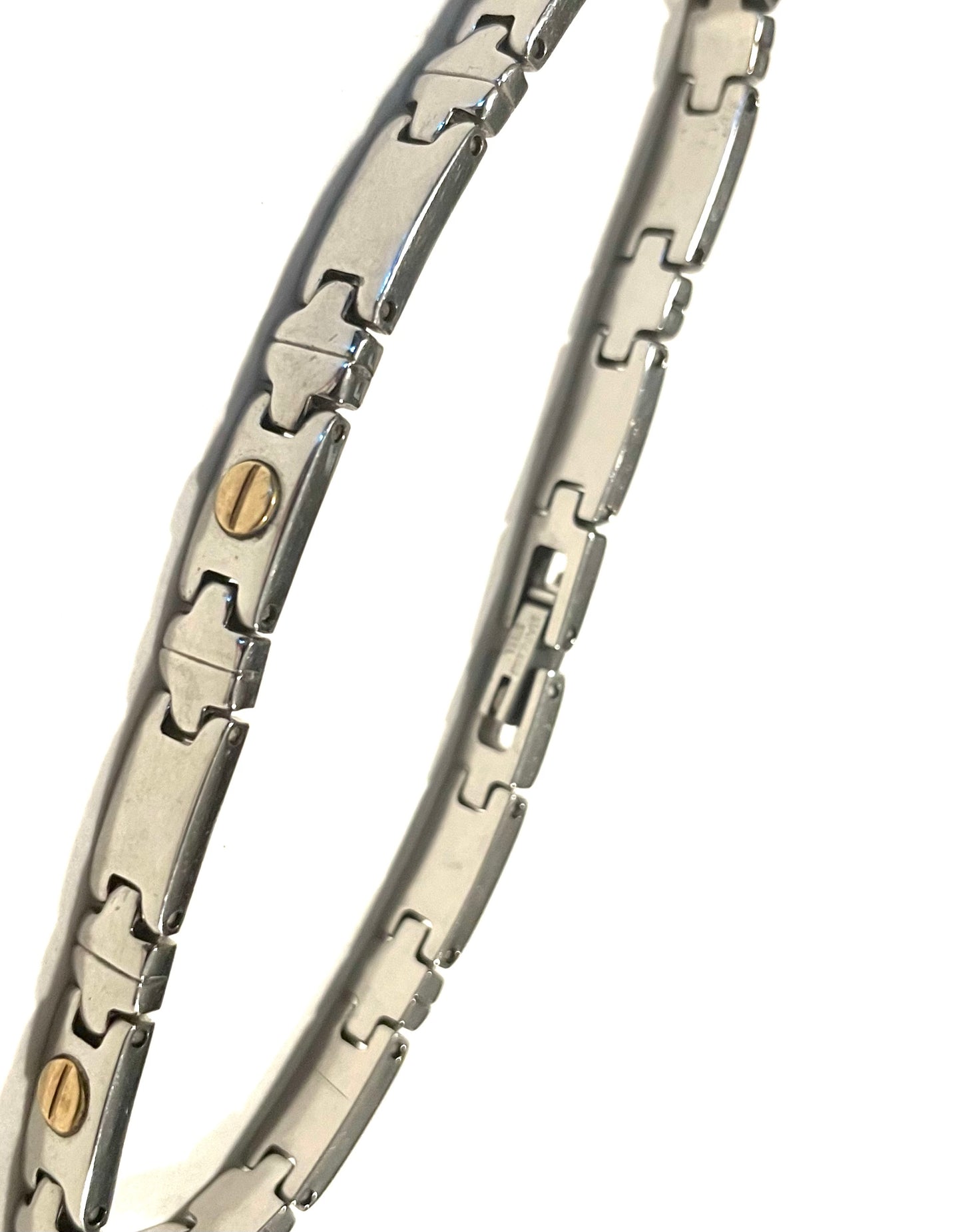 Stainless Steel Gold Nail Head Bar Bracelet