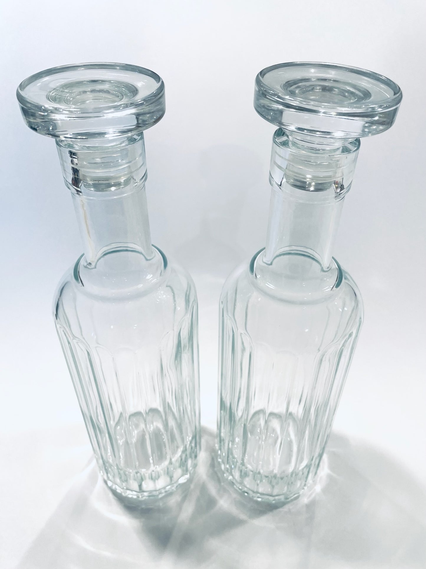 Luigi Bromoli Italy Pair of Modern Glass Decanters