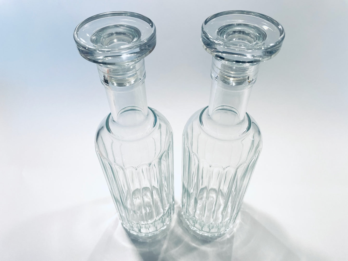 Luigi Bromoli Italy Pair of Modern Glass Decanters