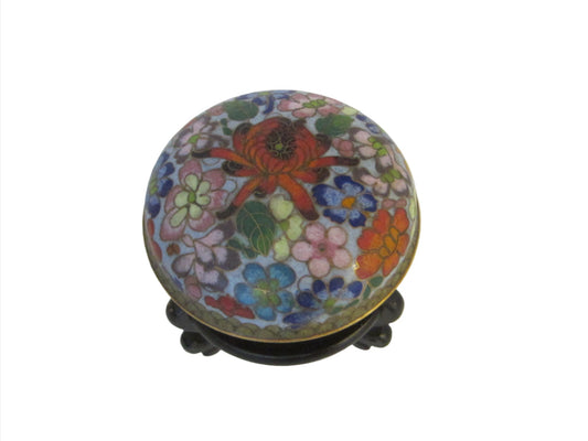 Bronze Cloisonne Floral Powder Box 