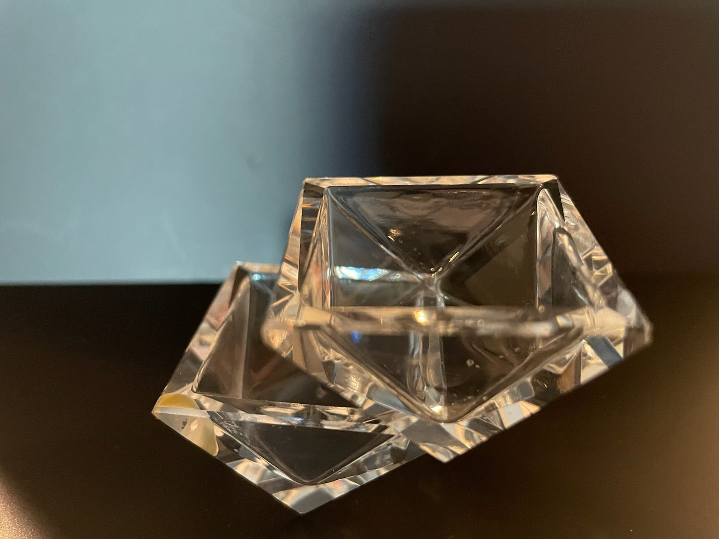 Geometric Open Concept Miniature Minimalist Crystal Bowls